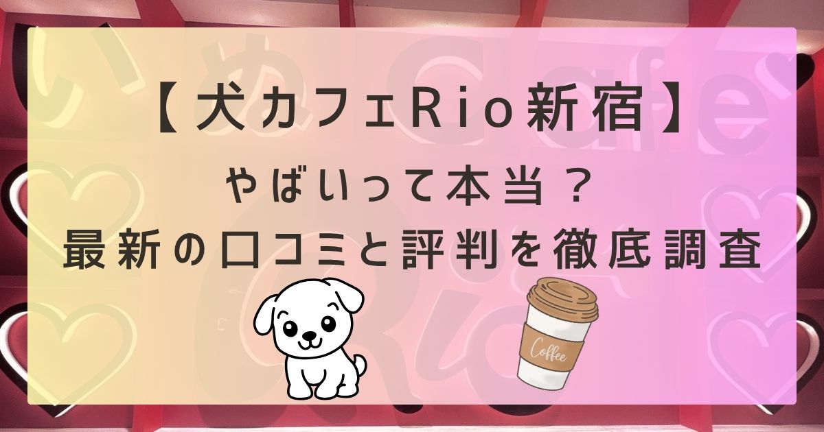 【犬カフェRio新宿】やばいって本当？最新の口コミと評判を徹底調査