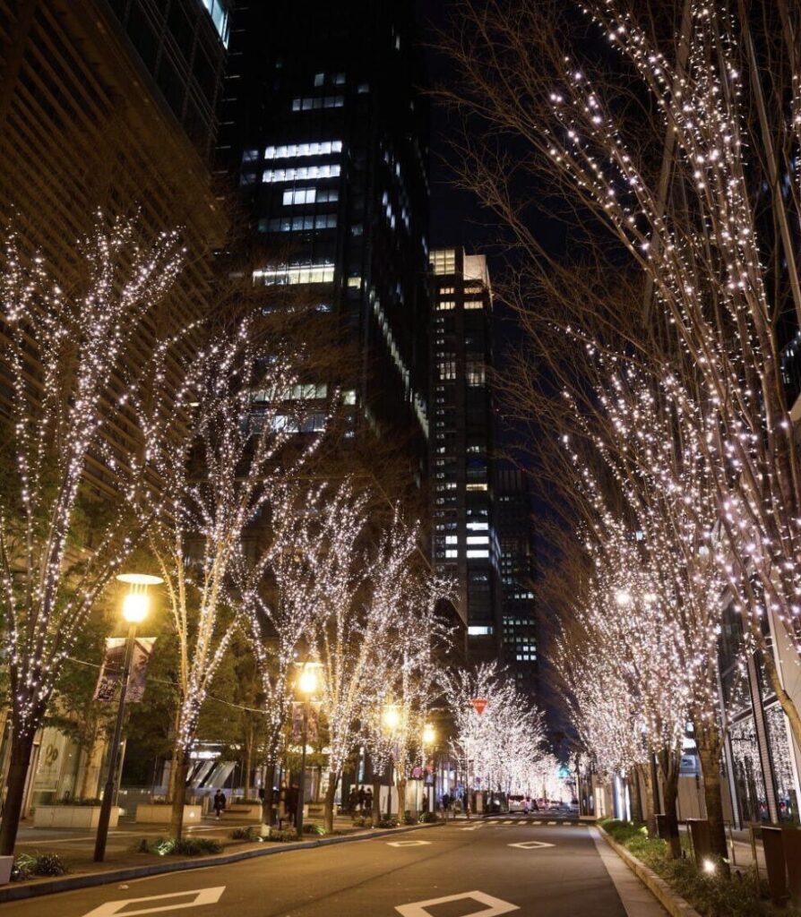 ②丸の内仲通り:洗練されたブランドショップと愛車