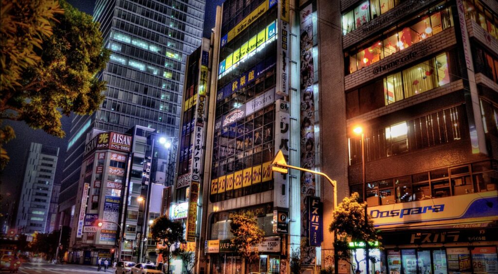 ②秋葉原(神田明神通り):合法的に停められる時間制パーキングメーター