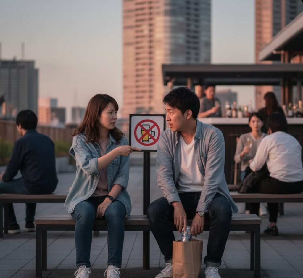 【最重要】宮下パークの屋上でのアルコール持ち込みはグレーゾーン