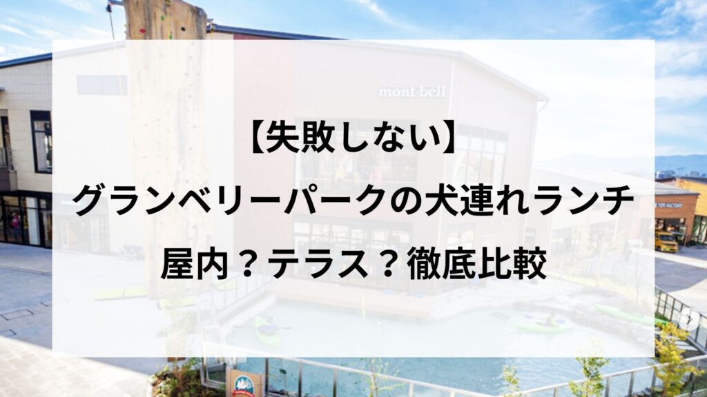 【失敗しない】グランベリーパークの犬連れランチは屋内？テラス？徹底比較