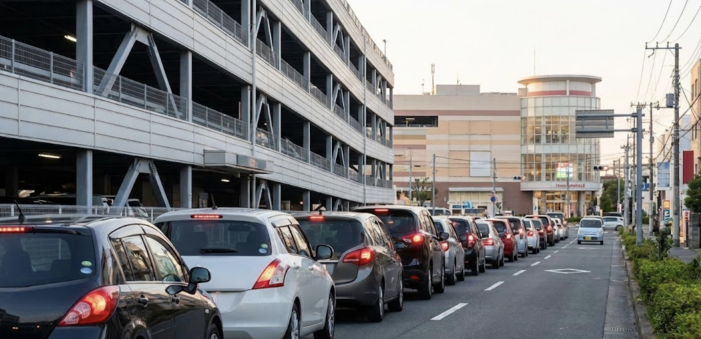 【最大のリスク】駐車場は「2時間待ち」の機能不全状態