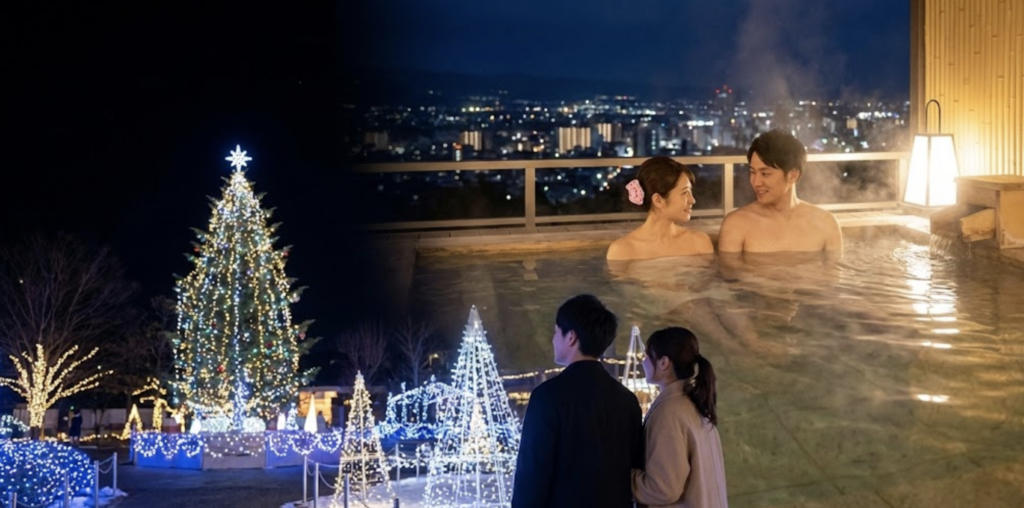 ライブ疲れもデートも癒やす「泉天空の湯」とイルミネーション