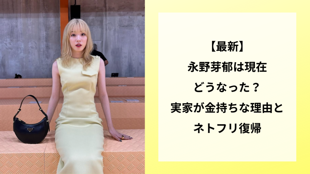 【最新】永野芽郁は現在どうなった？実家が金持ちな理由とネトフリ復帰