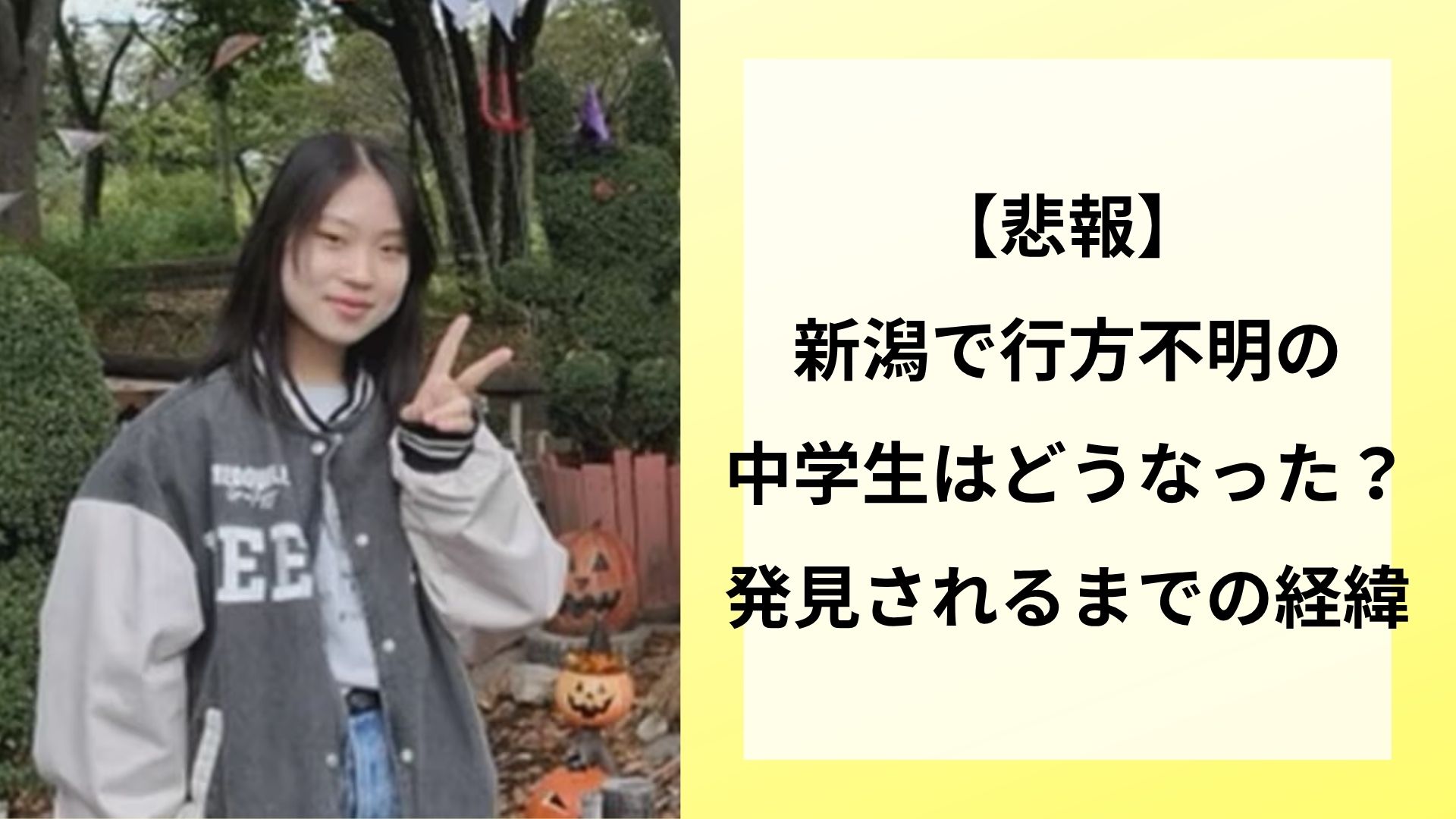 【悲報】新潟で行方不明の中学生はどうなった？発見されるまでの経緯