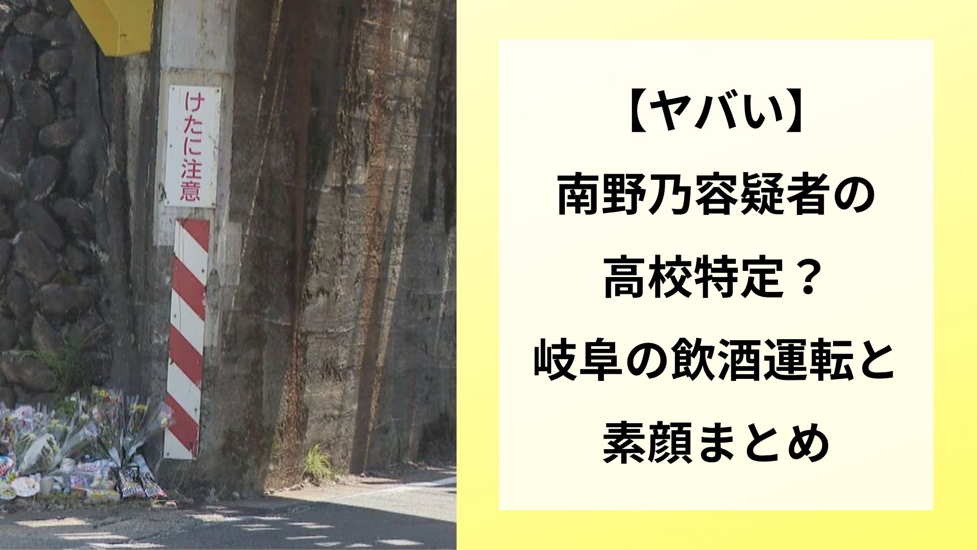 【ヤバい】南野乃容疑者の高校特定？岐阜の飲酒運転と素顔まとめ