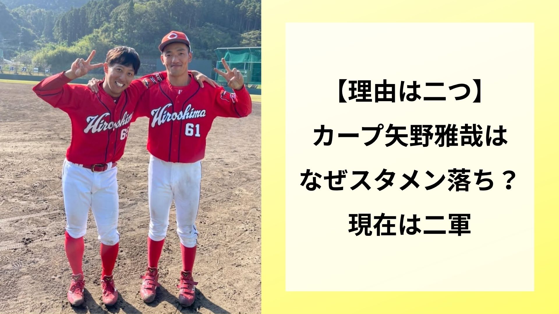 【理由は二つ】カープ矢野雅哉はなぜスタメン落ち?現在は二軍